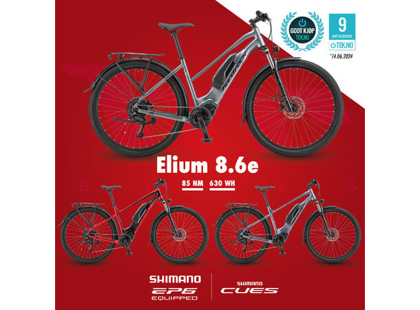24/25 ELIUM 8.6E CRAZY GREY XXL 22" Cues, Komplett utstyrt og 630WH batteri 