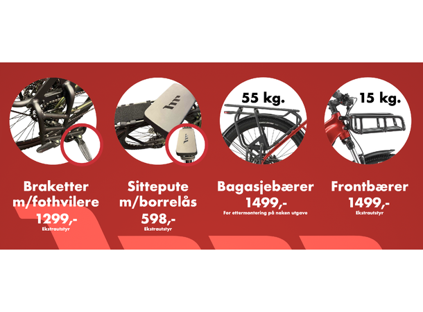 Elirium+ - Brakketter med fothvilere Komplett sett brakett og fot hviler 